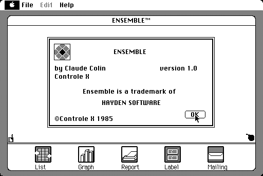 Hayden Ensemble 1.0 for Macintosh - About