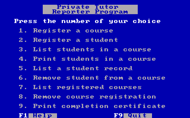 IBM Private Tutor 2.00 - Reporter