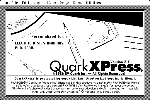 Quark XPress 2.11 - Splash