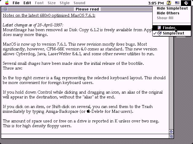 Mac OS 7.6.1 - Readme