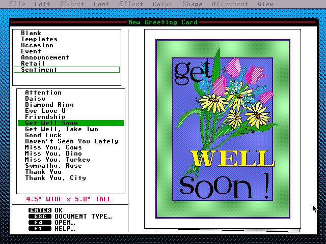 Instant Artist 1.0 for DOS - Card