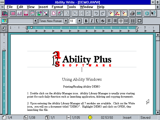 Ability 1.5 for Windows - Write