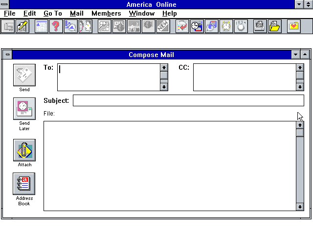 America Online 2.5 for Windows - Mail