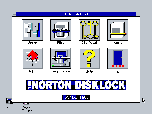 Norton DiskLock 3.0 - Menu
