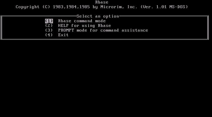 Microsoft rBase 1.01 - Main