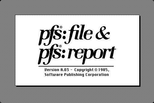 PFS File and Report for Macintosh - Splash