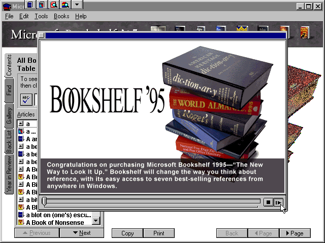 Microsoft Bookshelf 95 - Splash