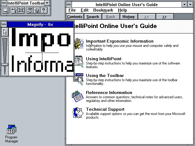 Microsoft IntelliPoint 1.1 - Help