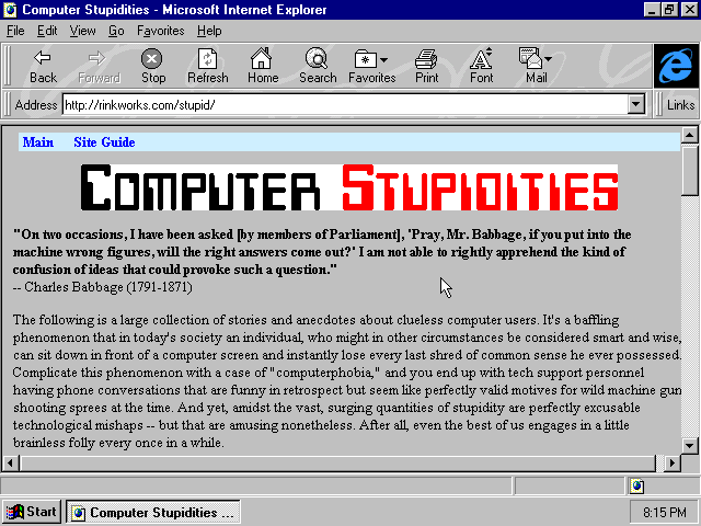 Microsoft Internet Explorer 3.02 - Internet