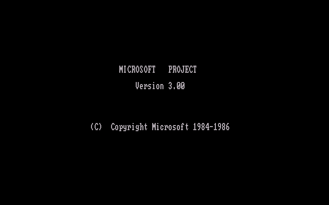 Microsoft Project 3.0 for DOS - Splash