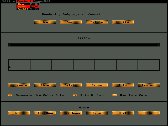 Imagine 3.0 for DOS - Menu